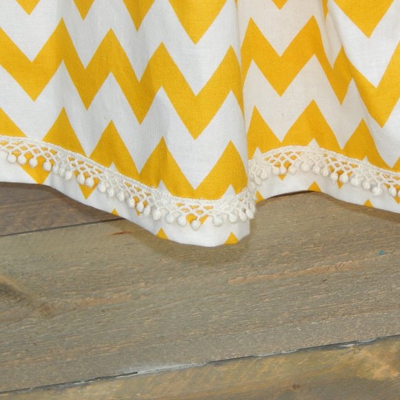 Pillowcase Style Dress Yellow Chevron Print - Picture 2 of 3